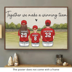 Daddy's Dream Team - Family Personalized Custom Horizontal Poster - Father's Day. Gift For Dad. Sport Lovers. Sport Players