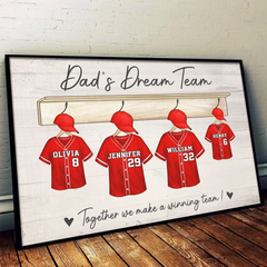 Built By Love. Bonded Like A Team - Family Personalized Custom Horizontal Poster - Father's Day. Gift For Dad. Sport Lovers. Sport Players