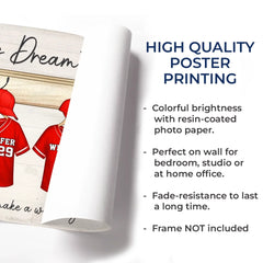 Built By Love. Bonded Like A Team - Family Personalized Custom Horizontal Poster - Father's Day. Gift For Dad. Sport Lovers. Sport Players