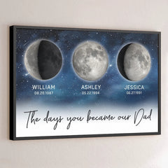 The Days You Became Our Dad - Family Personalized Custom Horizontal Poster - Father's Day. Gift For Dad. Grandpa