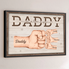 Forever Fist-bumping With Love - Family Personalized Custom Horizontal Poster - Father's Day. Gift For Dad. Grandpa