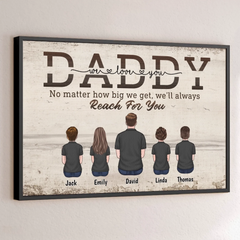 The World May Grow. But Your Love Is Home - Family Personalized Custom Horizontal Poster - Father's Day. Gift For Dad. Grandpa