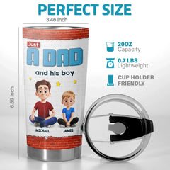 One Dad. One Kid And Infinite Chaos - Family Personalized Custom Tumbler - Father's Day. Gift For Dad