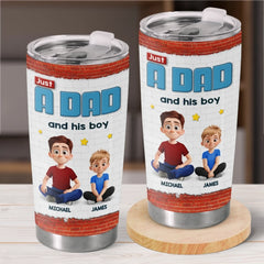 One Dad. One Kid And Infinite Chaos - Family Personalized Custom Tumbler - Father's Day. Gift For Dad