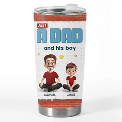 One Dad. One Kid And Infinite Chaos - Family Personalized Custom Tumbler - Father's Day. Gift For Dad