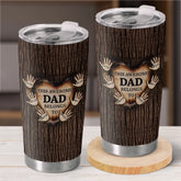 Loved By The Littlest Hands - Family Personalized Custom Tumbler - Father's Day. Gift For Dad. Grandpa