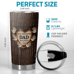 Loved By The Littlest Hands - Family Personalized Custom Tumbler - Father's Day. Gift For Dad. Grandpa