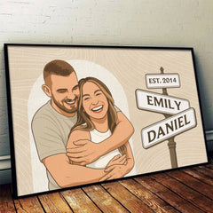 Custom Photo One Love. One Story. Always Us - Couple Personalized Custom Horizontal Poster - Gift For Husband Wife. Anniversary