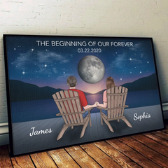 Custom Horizontal Poster - Personalized Anniversary Wedding Gifts For Husband And Wife. Him And Her - The Beginning Of Our Forever