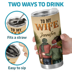 Custom Tumbler - Personalized Anniversary Wedding Gifts For Husband And Wife. Him And Her - Love Never Gets Old