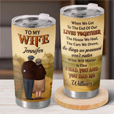 Custom Tumbler - Personalized Anniversary Wedding Gifts For Husband And Wife. Him And Her - Holding On To You