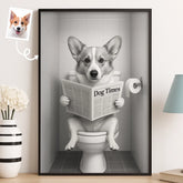Custom Photo Bathroom Vertical Poster - Personalized Birthday Gifts For Dog Cat Lovers. Dog Dad And Mom. Cat Owners - Do Not Disturb. I'm Reading The Dog Times