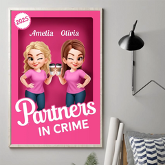 Custom Vertical Poster - Personalized Best Friend Birthday Gifts For Women. Besties. Sisters. BFF - Double Trouble Best Friends