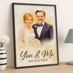 Custom Photo Vertical Poster - Personalized Anniversary Wedding Gifts For Husband And Wife. Him And Her - Our Forever Begins