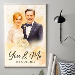 Custom Photo Vertical Poster - Personalized Anniversary Wedding Gifts For Husband And Wife. Him And Her - Our Forever Begins