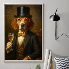 Custom Photo Vertical Poster - Personalized Birthday Gifts For Dog Cat Lovers. Dog Dad And Mom. Cat Owners - Fine Dog. Finer Wine