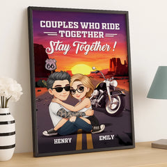 Custom Vertical Poster - Personalized Anniversary Wedding Gifts For Husband And Wife. Him And Her. Biker Lovers - Ride Together. Love Forever