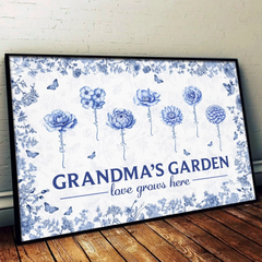 Custom Horizontal Poster - Personalized Birthday Gifts For Mom. Grandma - Grandma's Garden