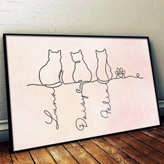 Custom Horizontal Poster - Personalized Pet Memorial Sympathy Gifts For Cats - Always With Us In Spirit