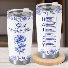 Custom Tumbler - Personalized Best Friend Birthday Gifts For Women. Besties. Sisters. BFF. Family. Yourself - God Says I Am