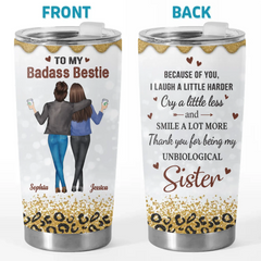 Custom Tumbler - Personalized Best Friend Birthday Gifts For Women. Besties. Sisters. BFF - Our Friendship Our Vintage
