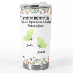 Custom Butterfly Tumbler - Personalized Best Friend Birthday Gifts For Women. Besties. Sisters. BFF - Together We Fly Higher