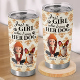 Custom Autumn Tumbler - Personalized Birthday Gifts For Dog Cat Lovers. Dog Dad And Mom. Cat Owners - Carry Your Pup Everywhere