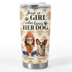 Custom Autumn Tumbler - Personalized Birthday Gifts For Dog Cat Lovers. Dog Dad And Mom. Cat Owners - Carry Your Pup Everywhere