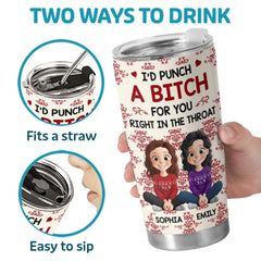 Custom Tumbler - Personalized Best Friend Christmas Birthday Gifts For Women. Besties. Sisters. BFF - Life Upgraded With My Besties