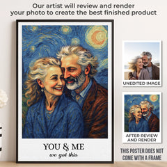 Custom Photo Vertical Poster - Personalized Anniversary Wedding Gifts For Husband And Wife. Him And Her - Vintage Love. Endless Joy