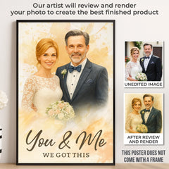 Custom Photo Vertical Poster - Personalized Anniversary Wedding Gifts For Husband And Wife. Him And Her - Our Forever Begins