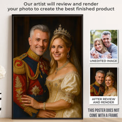 Custom Photo Vertical Poster - Personalized Anniversary Wedding Gifts For Husband And Wife. Him And Her - Together. We Wear The Crown