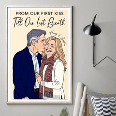 Custom Photo Vertical Poster - Personalized Anniversary Wedding Gifts For Husband And Wife. Him And Her - Together Feels Like Magic