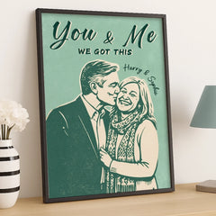 Custom Photo Vertical Poster - Personalized Anniversary Wedding Gifts For Husband And Wife. Him And Her - Our Connection Just Feels Right