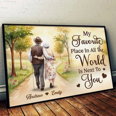 Custom Horizontal Poster - Personalized Anniversary Wedding Gifts For Husband And Wife. Him And Her - Still Smiling Because Of You
