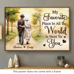 Custom Horizontal Poster - Personalized Anniversary Wedding Gifts For Husband And Wife. Him And Her - Still Smiling Because Of You
