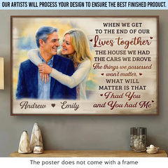 Custom Photo Horizontal Poster - Personalized Anniversary Wedding Gifts For Husband And Wife. Him And Her - Love Lives In Small Moments