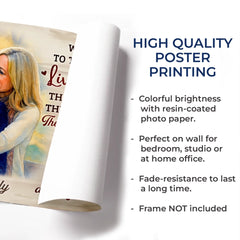 Custom Photo Horizontal Poster - Personalized Anniversary Wedding Gifts For Husband And Wife. Him And Her - Love Lives In Small Moments