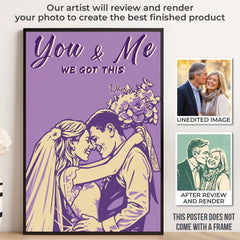 Custom Photo Vertical Poster - Personalized Anniversary Wedding Gifts For Husband And Wife. Him And Her - Our Connection Just Feels Right