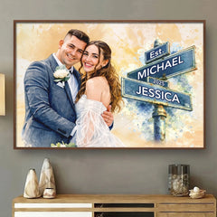 Custom Photo Horizontal Poster - Personalized Anniversary Wedding Gifts For Husband And Wife. Him And Her - You Make Me Smile More