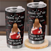 Custom Tumbler - Personalized Anniversary Wedding Gifts For Husband And Wife. Him And Her - Love That Feels Like Home