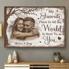 Custom Photo Horizontal Poster - Personalized Anniversary Wedding Gifts For Husband And Wife. Him And Her - We Grow Better Together Daily