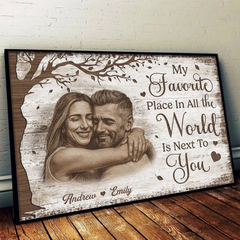 Custom Photo Horizontal Poster - Personalized Anniversary Wedding Gifts For Husband And Wife. Him And Her - We Grow Better Together Daily