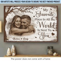Custom Photo Horizontal Poster - Personalized Anniversary Wedding Gifts For Husband And Wife. Him And Her - We Grow Better Together Daily