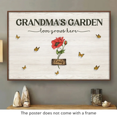 Grandma I Love You - Family Personalized Custom Horizontal Poster - Mother's Day. Gift For Mom. Grandma