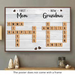 The Love From A Mom And Grandma Is The Greatest Gift We Could Ever Receive - Family Personalized Custom Horizontal Poster - Christmas Gift For Mom. Grandma