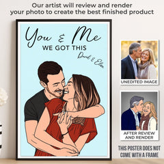 Custom Photo Vertical Poster - Personalized Anniversary Wedding Gifts For Husband And Wife. Him And Her - Together Feels Like Magic