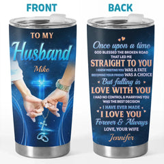 Custom Tumbler - Personalized Anniversary Wedding Gifts For Husband And Wife. Him And Her - Infinite Love. Infinite Us