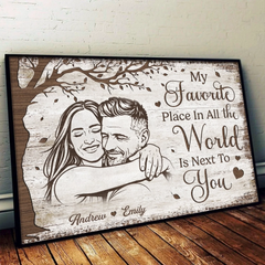 Custom Photo Horizontal Poster - Personalized Anniversary Wedding Gifts For Husband And Wife. Him And Her - Love Grows With You