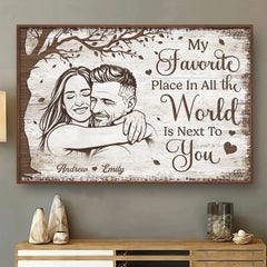 Custom Photo Horizontal Poster - Personalized Anniversary Wedding Gifts For Husband And Wife. Him And Her - Love Grows With You